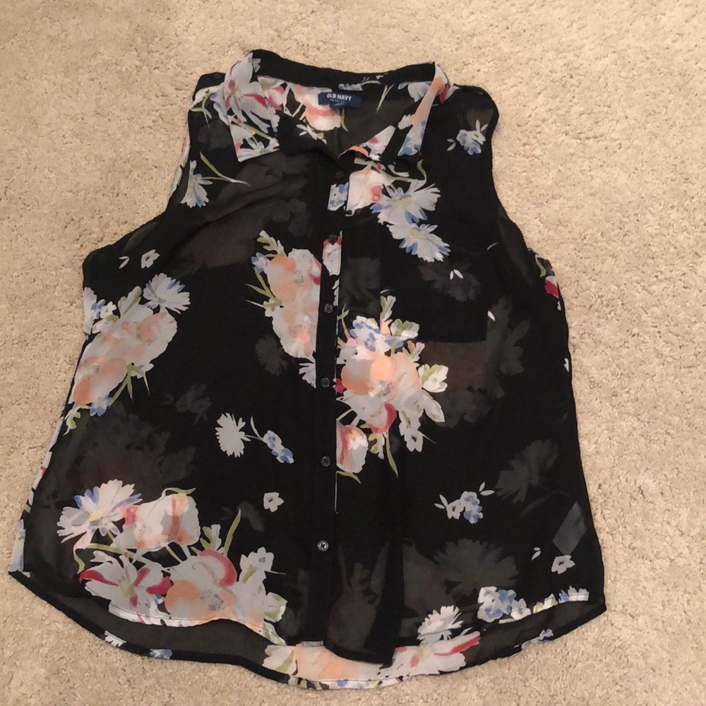 Old Navy Floral Sheer Tank